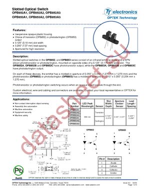 OPB853A2 datasheet  